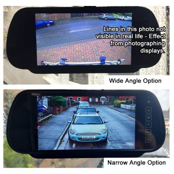 Image from camera if selecting the narrow angle rear view option.