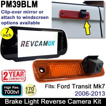 Mk7 Ford Transit 2006-2013 Brake Light Reverse Camera Kit with 7" Mirror Monitor | PM39BLM