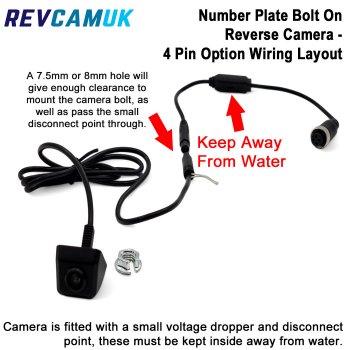 Mini Bolt to Number Plate Reversing Camera Kit with 7" Heavy Duty Dash Monitor | PM85J-SD