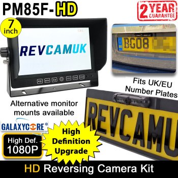 High Definition 1080P AHD Number Plate Frame Reversing Camera Kit with 7" Heavy Duty Monitor | PM85F-HD