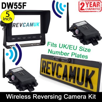 Number Plate Frame Wireless Reverse Camera Kit with 5" Monitor | DW55F