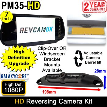 High Definition Number Plate Reversing Camera Kit with 7" Mirror Monitor Display | PM35-HD