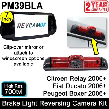 Reversing Camera Kit for Citroen Relay/Fiat Ducato/Peugeot Boxer (2006-Present), and Vauxhall Movano (2022+) to fit Brake Light | PM39BLA