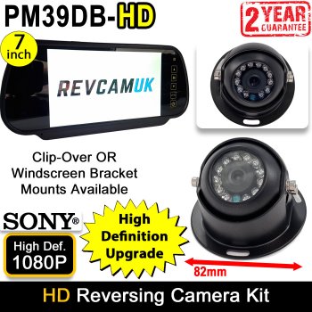 7" Mirror Monitor + Black Sony AHD Dome High Definition Reversing Camera System | PM39DB-HD