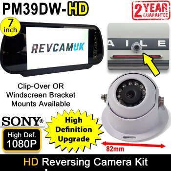 White Sony AHD Dome High Definition Reversing Camera System with Mirror Monitor | PM39DW-HD