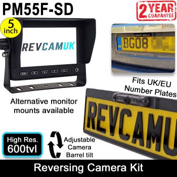 Number Plate Frame Reversing Camera Kit with 5" Display | PM55F-SD