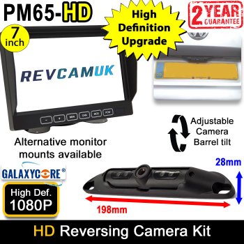 High-Definition Number Plate Reverse Camera Kit with 7" Monitor | PM65-HD