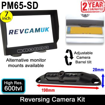 Numberplate Reversing Camera Kit with 7" Monitor | PM65-SD