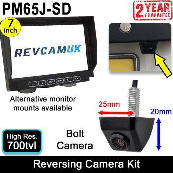 Bolt to Numberplate Reverse Camera Kit with 7" Monitor | PM65J-SD