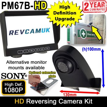 Sony AHD High Definition Black Roof Mount Overhang Reversing Camera Kit with 7" Monitor | PM67B-HD