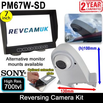 Sony CCD White Roof Mount Overhang Reversing Camera Kit with 7" Monitor | PM67W-SD