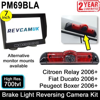 Peugeot Boxer, Citroen Relay, Fiat Ducato Reversing Camera System for 2006+ Van Brake Light | PM69BLA