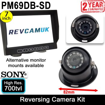 Sony CCD Black Dome Reverse Camera Kit with 7" Monitor | PM69DB-SD