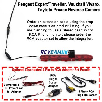 Vauxhall Vivaro / Toyota Proace / Peugeot Expert / Traveller Brake Light Reverse Camera | CAM340