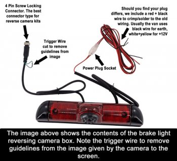 Citroen Relay, Fiat Ducato, Peugeot Boxer Reversing Camera System for 2006+ Van Brake Light | PM59BLA