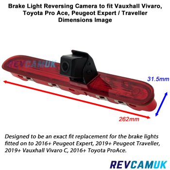 Vauxhall Vivaro / Toyota Proace / Peugeot Expert / Traveller Brake Light Reverse Camera | CAM340