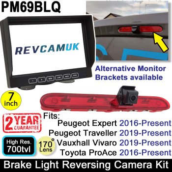 Peugeot Expert, Peugeot Traveller, Vauxhall Vivaro C and Toyota Proace Brake Light Reversing Camera Kit with 7" Monitor  | PM69BLQ