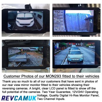 7" Clip-Over Rear View Mirror Monitor | MON293