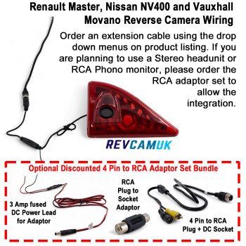 Renault Master, Nissan NV400, Vauxhall Movano Brake Light Reverse Camera | CAM401