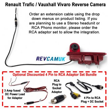 Vauxhall Vivaro, Renault Trafic and Nissan NV300 Brake Light Reverse Camera | CAM404