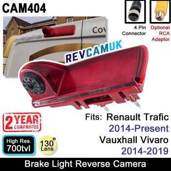 Vauxhall Vivaro 2014-2019 and Renault Trafic 2014 - Present Brake Light Reverse Camera | CAM404