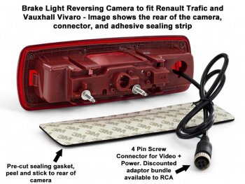 Vauxhall Vivaro, Renault Trafic and Nissan NV300 Brake Light Reverse Camera | CAM404