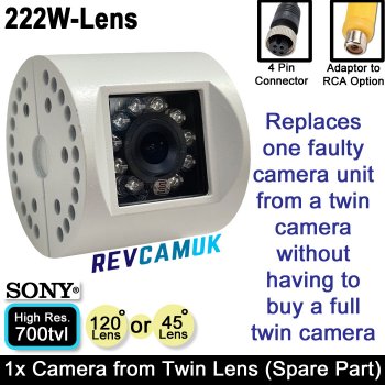 Replacement Spare Lens for White Dual lens Reverse or Rearview Camera | 222WLens