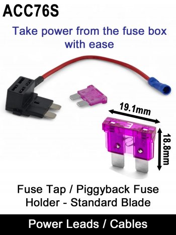 Piggyback Fuse Holder - Standard Blade with 3amp fuse | ACC76S