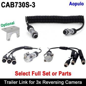 Standard/Medium Duty Suzi Trailer Link for 3 reverse cameras | CAB730S-3