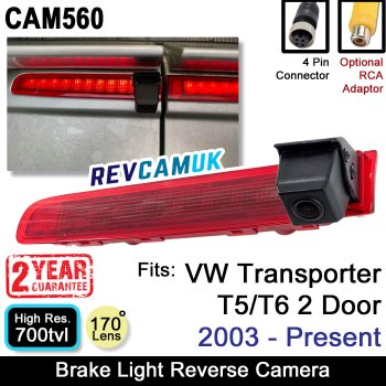 Brake Light Reverse Camera for VW Volkswagen Transporter T5 and T6 Barn Door Version 2003 - Present | CAM560