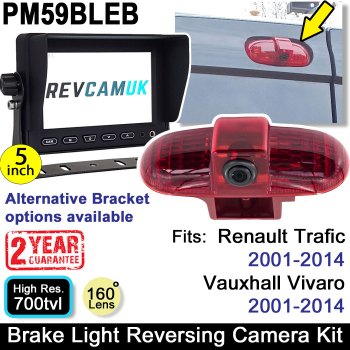 Renault Trafic/Vauxhall Vivaro (2001-2014) Reversing Camera Kit for Brake Light with 5" Monitor | PM59BLEB