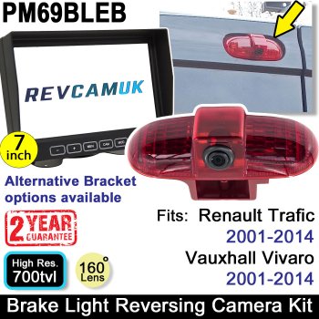 Renault Trafic/Vauxhall Vivaro (2001-2014) Reversing Camera Kit for Brake Light with 7" Monitor | PM69BLEB