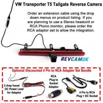 VW Transporter T5 Tailgate Reversing Camera for Brake Light | CAM562