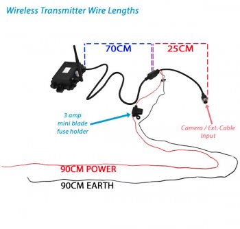 DW31W - Wireless kit with 7" mirror monitor + receiver box + white bracket camera + sender box