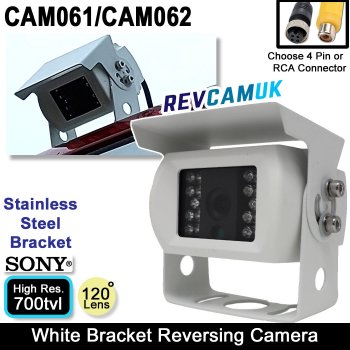 White Bracket Reversing Camera - Sony 1/3" 700TVL CCD | CAM061/CAM062