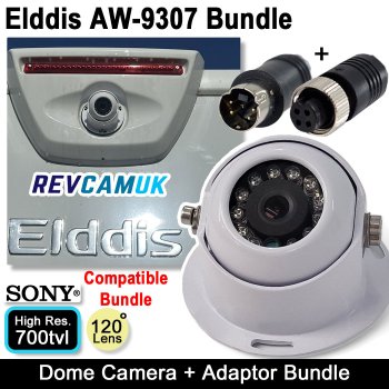 Camera bundle compatible with Elddis motorhomes to replace an AW9307 camera with 4 pin push fit