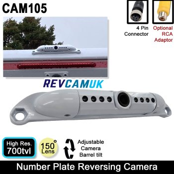 White Motorhome Number Plate Reversing Camera | CAM105