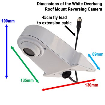 White Roof Overhang Sony CCD Reversing Camera Kit with 5" Display | PM57W-SD