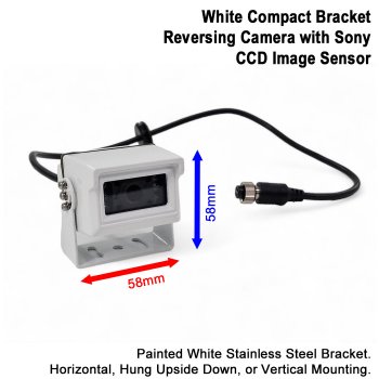 Compact White Sony CCD Reversing Camera Kit with 5" Display | PM56W-SD