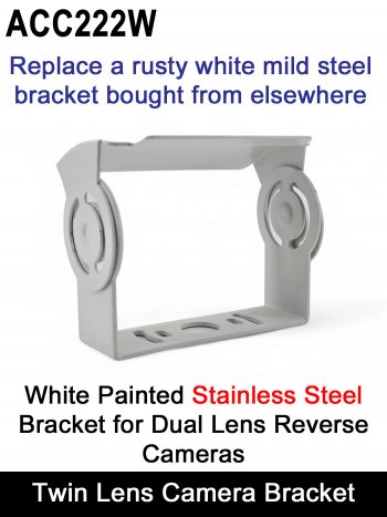 Spare Stainless Steel White Painted Bracket for Twin/Dual Lens Reverse Camera | ACC222W