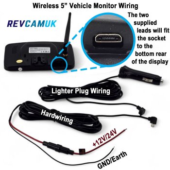 Digital Wireless Reversing Camera Kit with Black Sharp CCD Reversing Camera with 5” Monitor | DW10A