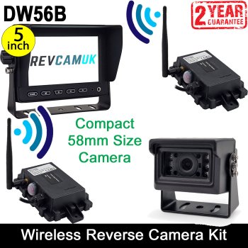 Compact Black Reversing Camera TX/RX Wireless with 5" Monitor | DW56B