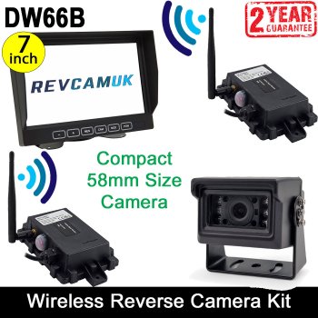 Compact Sony CCD Black Bracket Wireless Reverse Camera Kit with 7" Monitor | DW66B