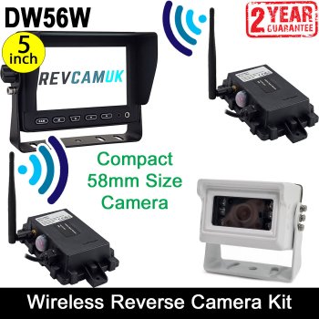 White Caravan Reverse Camera TX/RX Wireless with 5" Monitor | DW56W