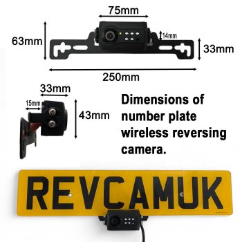 Numberplate Wireless Reversing Camera Kit with Mirror Monitor | DW30B