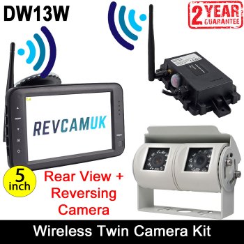 White Bracket Sony CCD Digital Wireless Twin Lens Rearview Camera System | DW13W