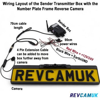 Number Plate Frame Digital Wireless Reverse Camera Kit | DW15F