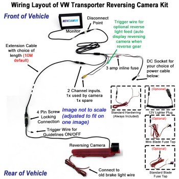 Reversing Camera Kit for VW Transporter T5 / T6 2-Door / Barn Door Van | PM69BLK