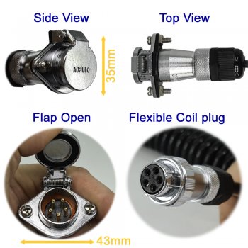 5 Pin or 7 Pin Aopulo connection plug and socket set for trailer camera | CAB076