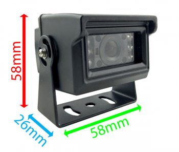 DW56 - Wireless kit with 5" dash monitor + receiver box  + compact black bracket camera + sender box